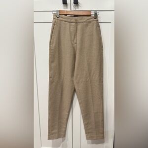 Sisley Women’s Tan Wool Patterned Tapered Pants